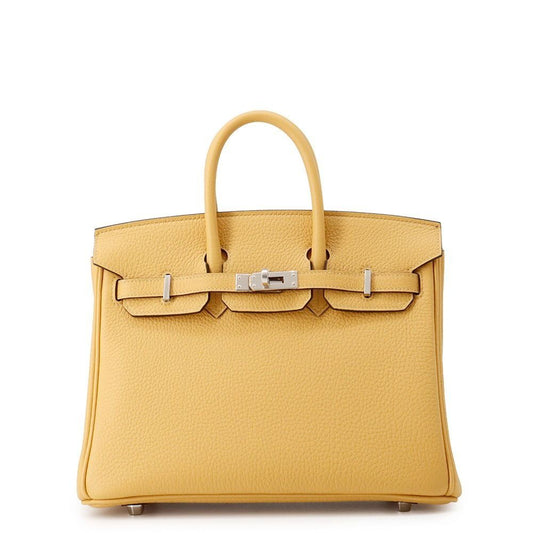 Hermes Birkin 25 Paille Silver Togo Handbag