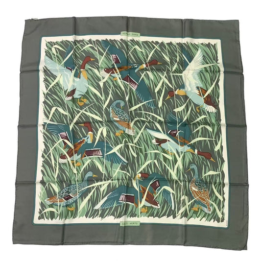 Hermes Scarf Carre 90 Cols Verts Silk Green