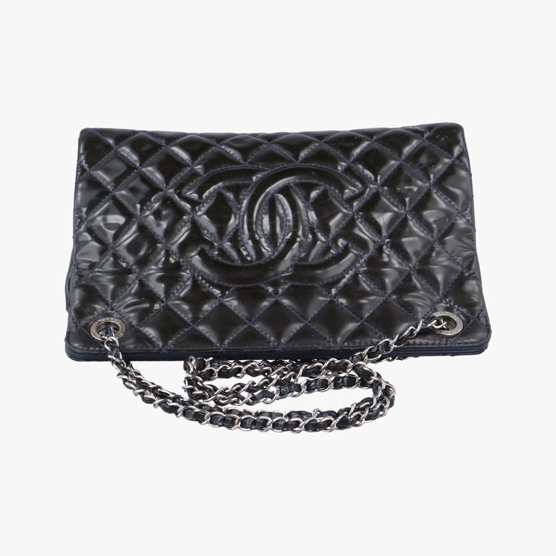 CHANEL  Matelasse Coco Mark GST Navy Patent A6573417188712