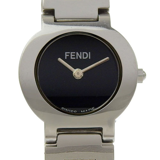 Fendi Orologi Stainless Steel Quartz Analog Display Black Dial Watch