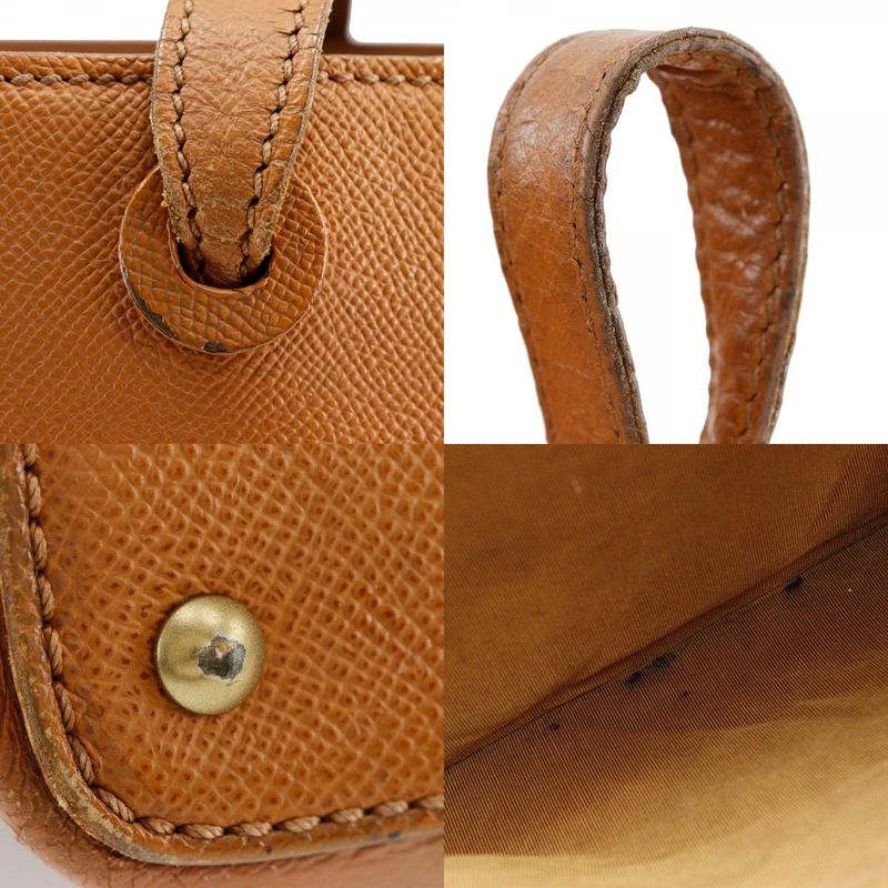 Chanel Logo Charm Leather Brown Women's Tote Bag