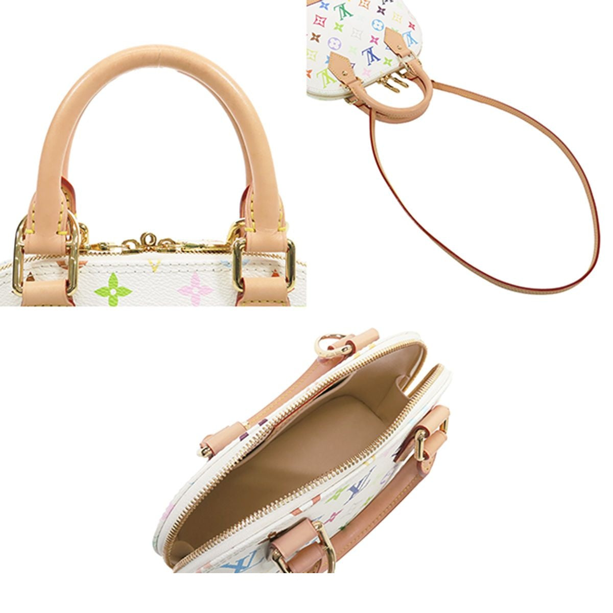 Louis Vuitton LV Takashi Murakami Alma BB White Multicolor Monogram 2-Way — view 4