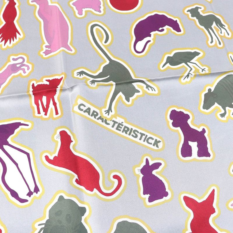 Hermes Double FACE Caracteristick 100% Silk Caban/rose/multico Carré 90 Scarf