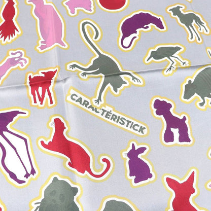 Hermes Double FACE Caracteristick 100% Silk Caban/rose/multico Carré 90 Scarf