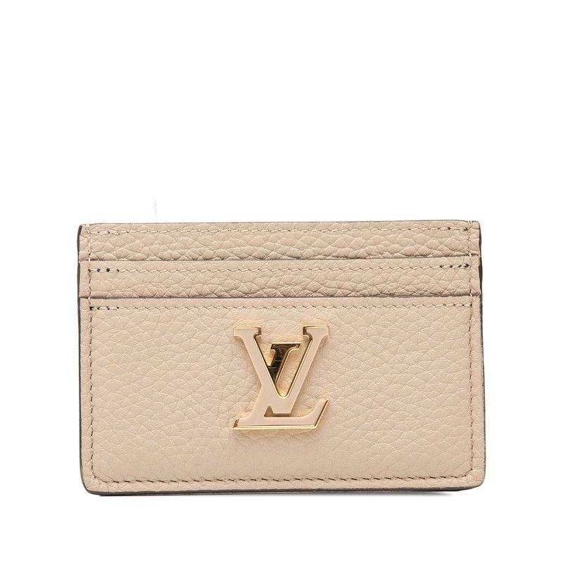 Louis Vuitton Card Holder Capucines Gale Beige Leather