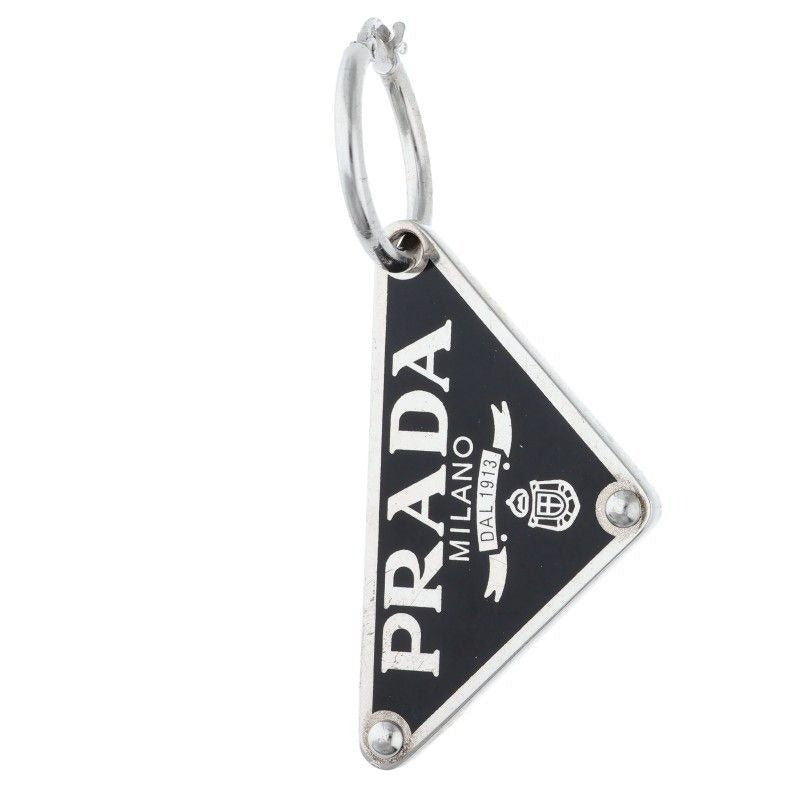 Prada Triangle Logo Plate Earrings