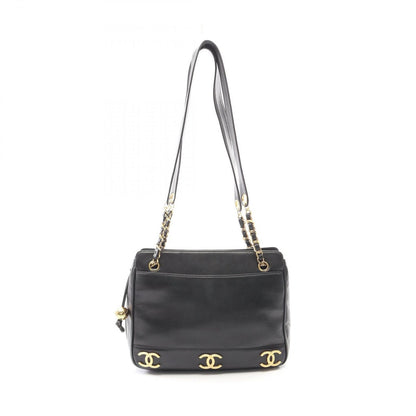 Chanel Tote Triple CC Logo Black Lambskin Coco