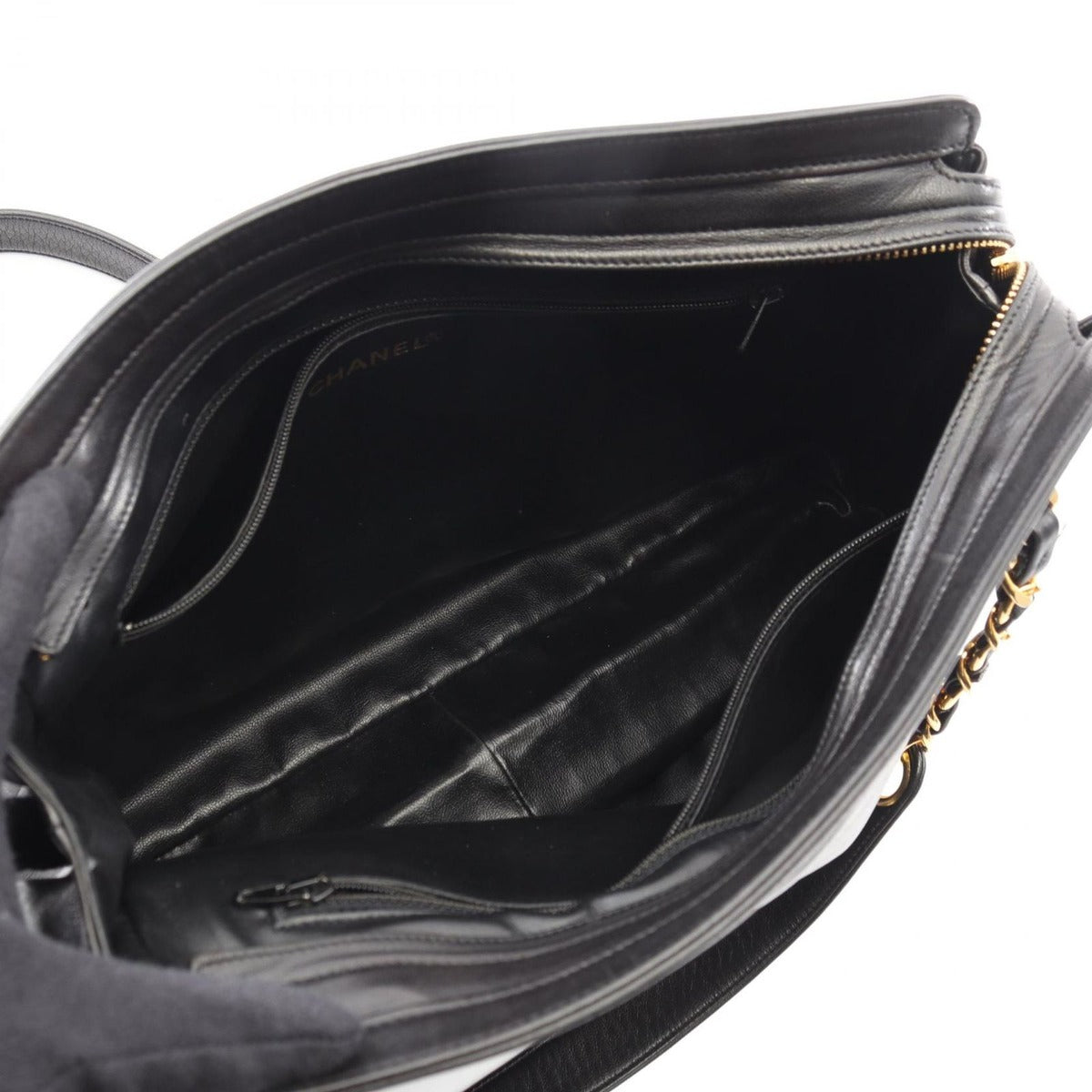 Chanel Tote Triple CC Logo Black Lambskin Coco — view 3