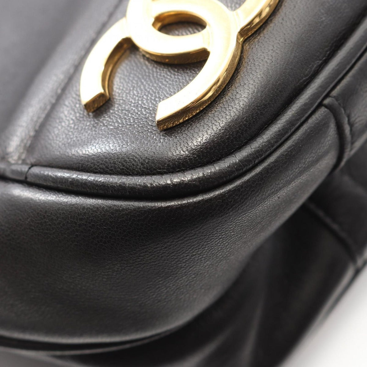 Chanel Tote Triple CC Logo Black Lambskin Coco — view 7