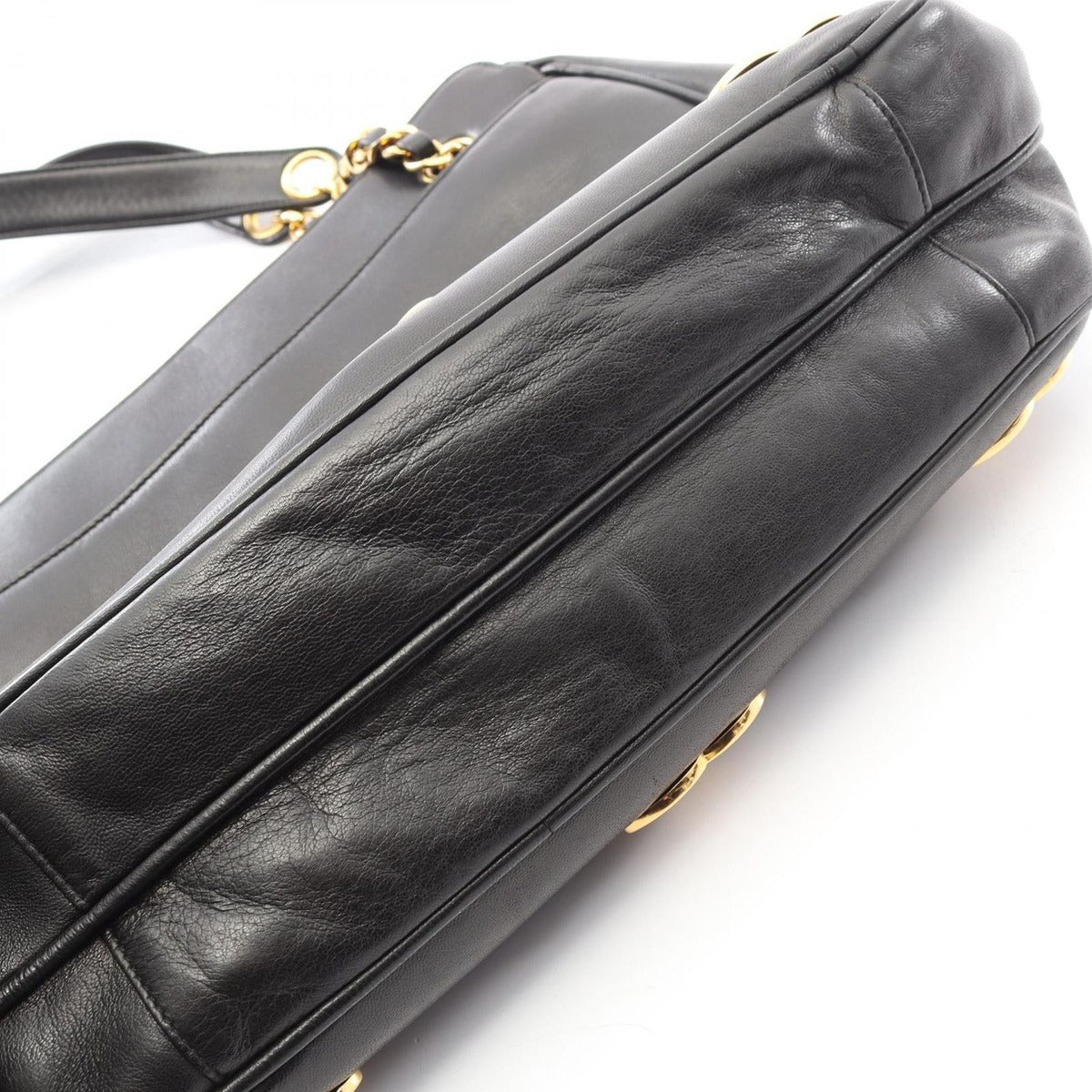 Chanel Tote Triple CC Logo Black Lambskin Coco — view 8