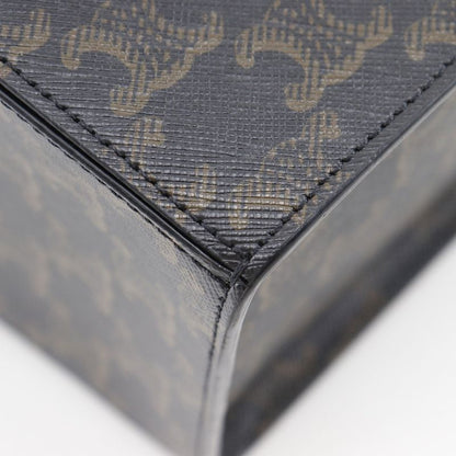 Celine Strap Box Triomphe 197142bzj PVC Black/brown Ladies Handbag