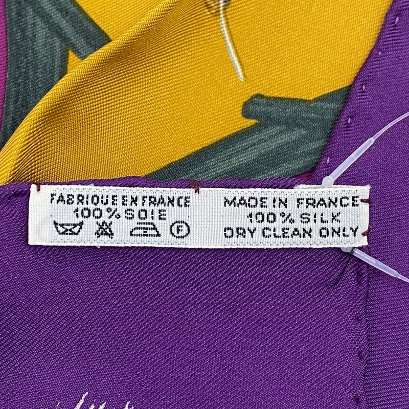 Hermes Carré 90 Scarf Silk Chiens AU Rapport Hound Purple