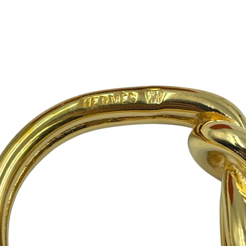 Hermes Scarf Ring Engraved Gold With Box