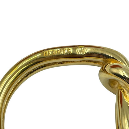 Hermes Scarf Ring Engraved Gold With Box