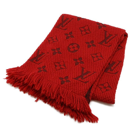 Louis Vuitton Echarpe Logomania Muffler 94% Wool 6% Silk Ruby Red Scarf