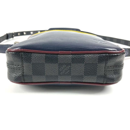 Louis Vuitton Shoulder Bag Danube Slim M55100 Damier Graphite Canvas Navy