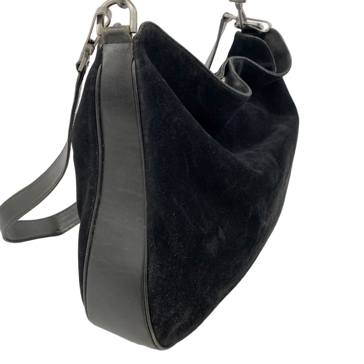Gucci Handbag Suede Black Silver 2-Way — view 2