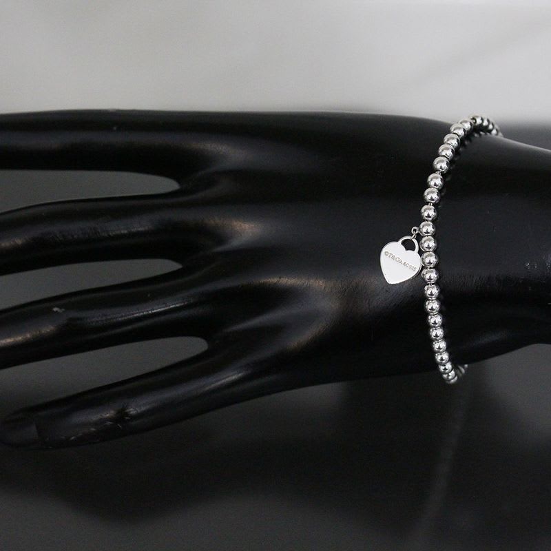 Tiffany & Co Heart Ball Chain Bracelet AG 925 E1696