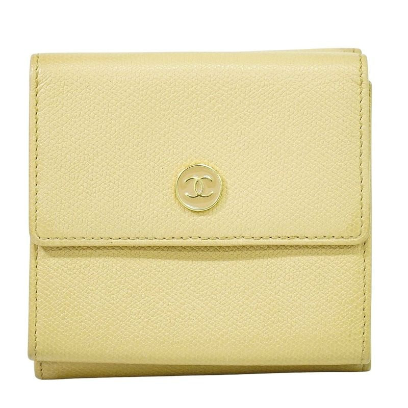 Chanel Coco Mark Button Trifold Fold Wallet Compact