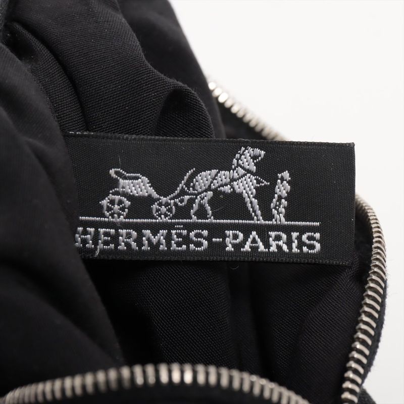 Hermes Bolide Pouch 15 Canvas Pouch Black Made In France