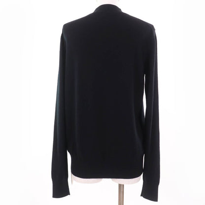 Hermes 24SS 4e2671d5 Wool Cashmere Embroidered Design Long Sleeve Knit Black 38