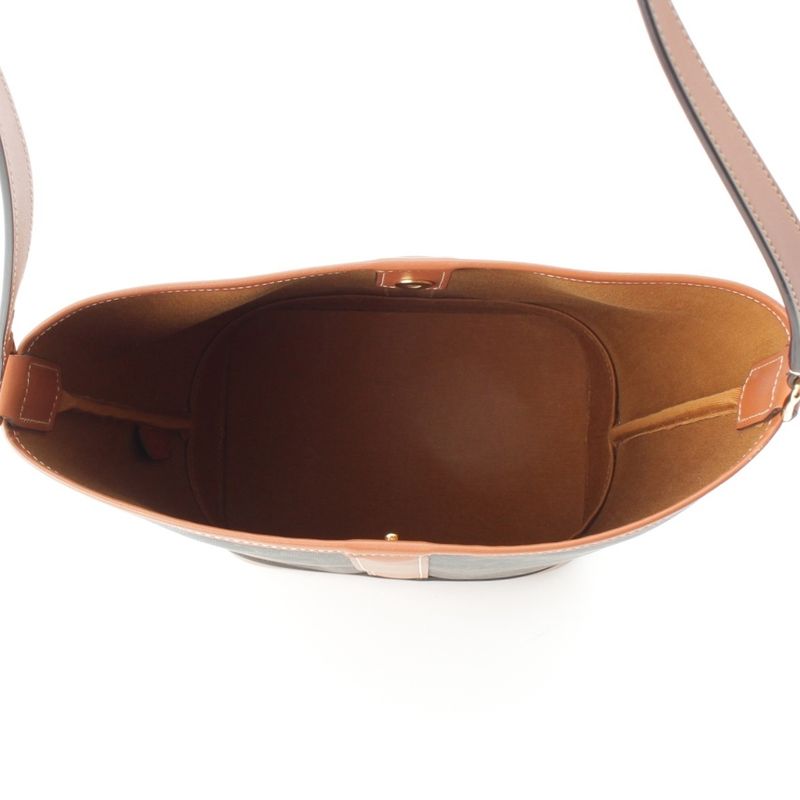 Celine Triomphe Small Bucket PVC Leather Shoulder Bag Brown