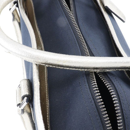 Loewe Amazona 36 Boston Bag 2010 Canvas X Leather Navy Blue Ladies Handbag