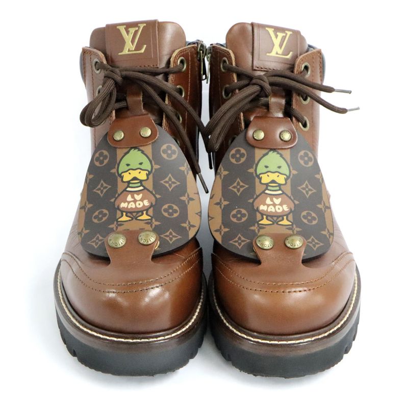 Louis Vuitton NIGO Aubergine Frain Ankle Boots 6 1 2 Equivalent To