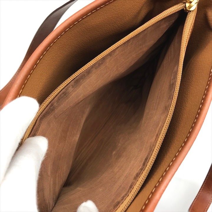 Celine Macadam Tote Brown Leather