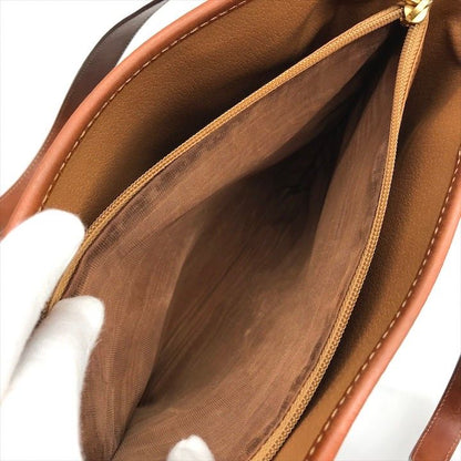 Celine Macadam Tote Brown Leather