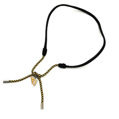 Fendi Necklace FF Vertigo Leather Black