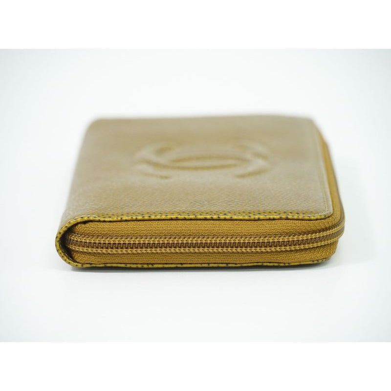 Chanel Coco Mark Round Zipper Long Wallet Caviar Leather — view 4