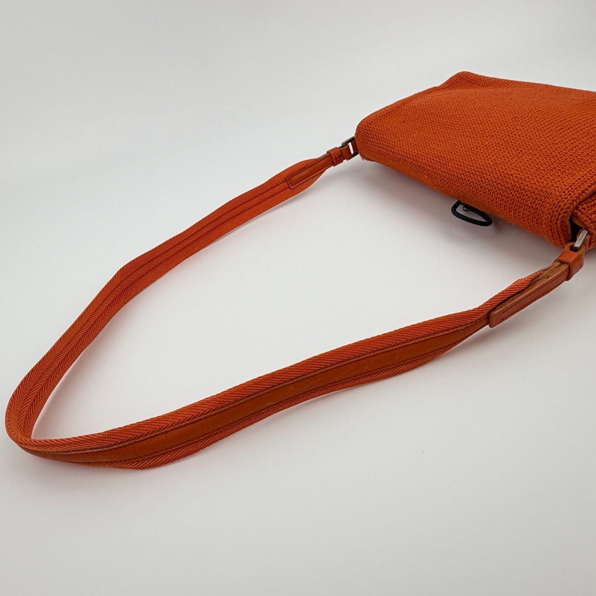 Prada Shoulder Bag Orange Knit Vintage — view 14