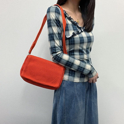 Prada Shoulder Bag Orange Knit Vintage — view 2