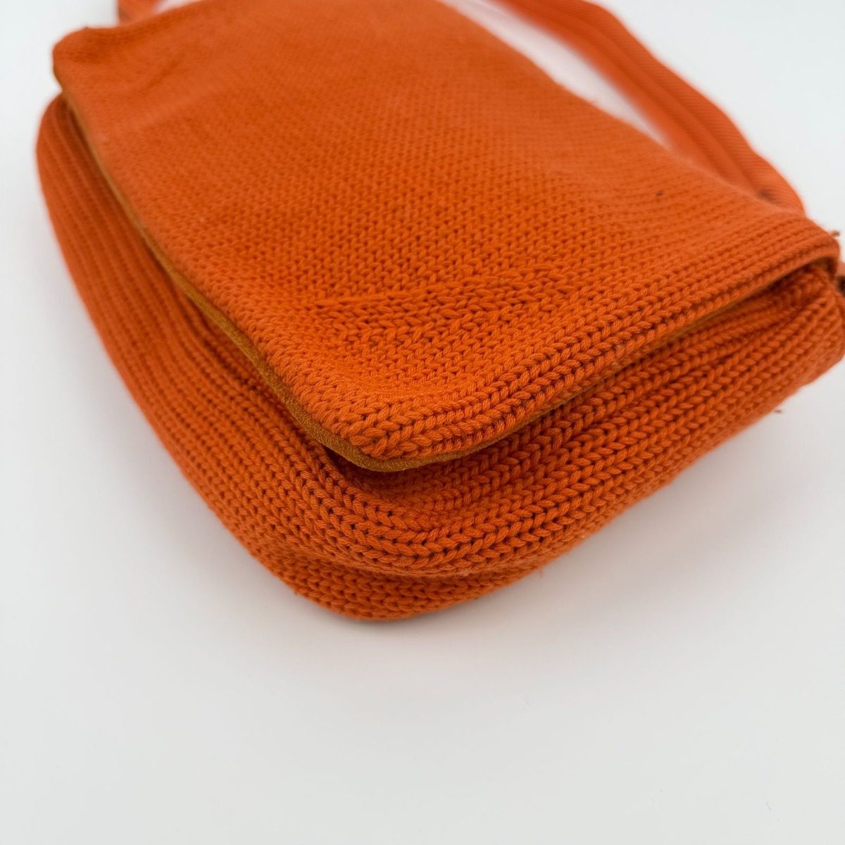 Prada Shoulder Bag Orange Knit Vintage — view 9
