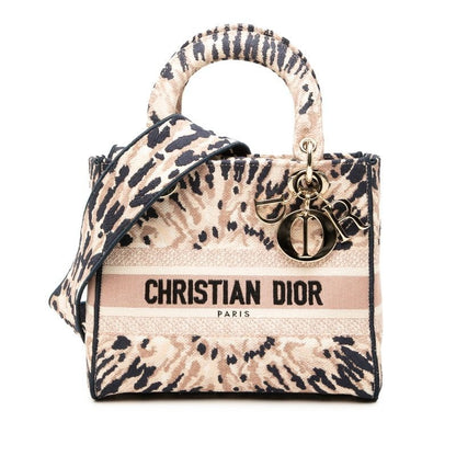 Dior Lady Tie Dye Embroidery 2-Way Shoulder Bag Pink Navy