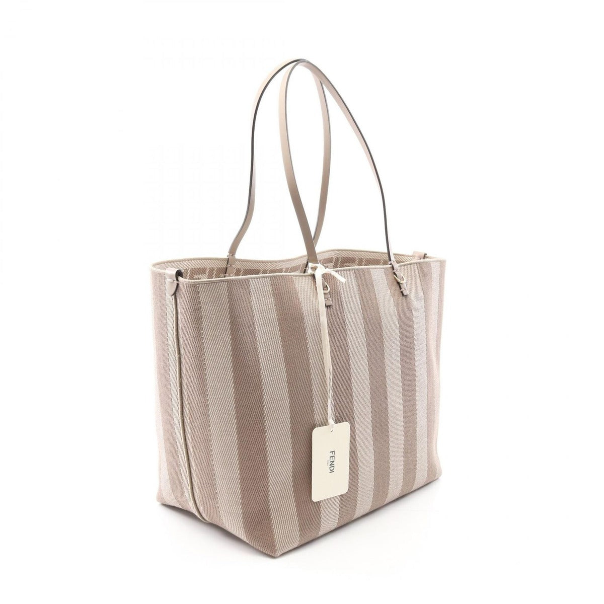 Fendi Tote Large Roll Gray Canvas Leather — view 2