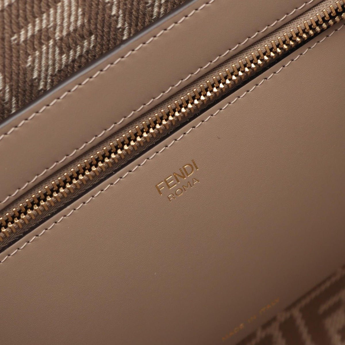Fendi Tote Large Roll Gray Canvas Leather — view 4