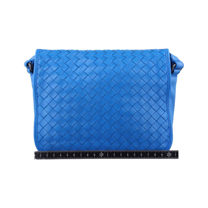 Bottega Veneta Intrecciato Blue Lambskin Messenger Bag — view 2