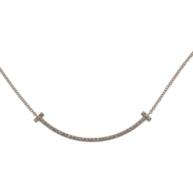 Tiffany & Co Smile Pendant Necklace 18K Gold Pink