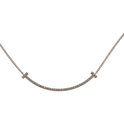 Tiffany & Co Smile Pendant Necklace 18K Gold Pink