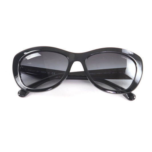 Chanel Logo Faux Pearl Sunglasses Eyewear Black