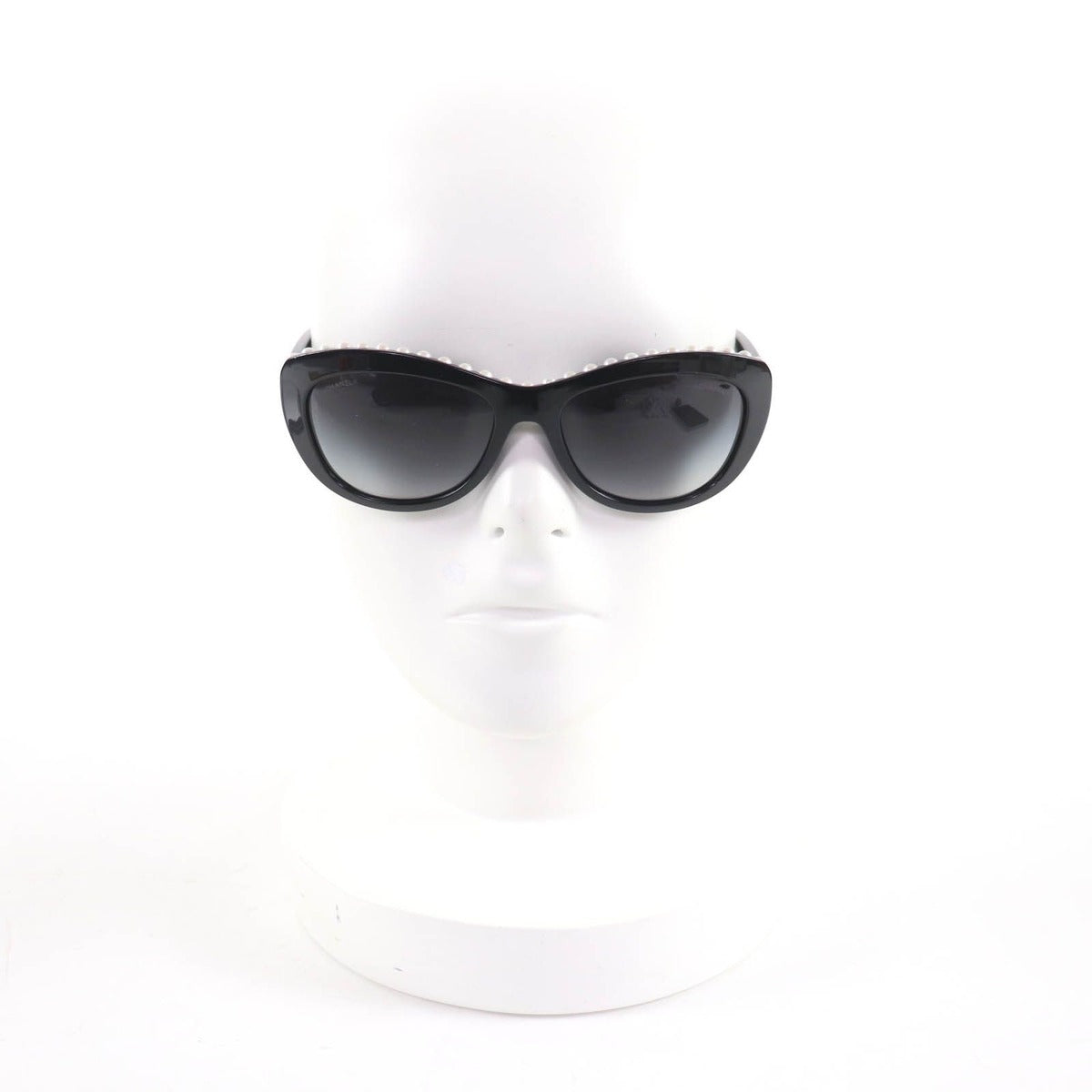 Chanel Logo Faux Pearl Sunglasses Eyewear Black — view 2