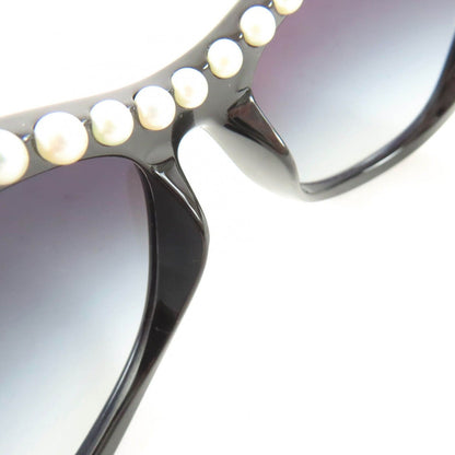 Chanel Logo Faux Pearl Sunglasses Eyewear Black — view 6