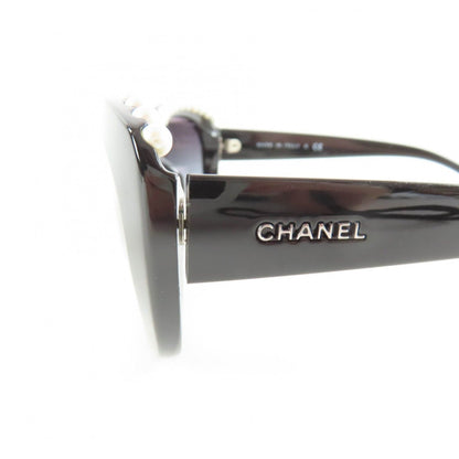Chanel Logo Faux Pearl Sunglasses Eyewear Black — view 7