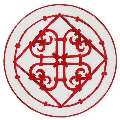 Hermes Plate Gadarkivir American Dinner Tableware Ceramic Red 0813