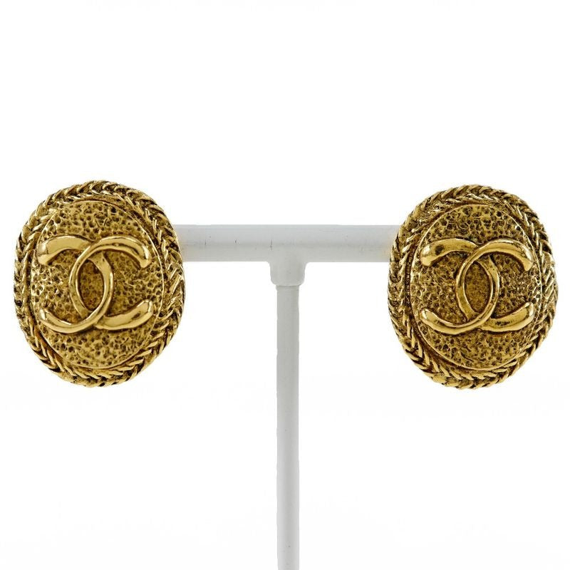 Chanel Coco Mark Vintage Gold Plated 14.0 g Earrings