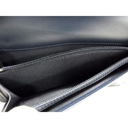 Chanel Coco Mark V-stitch Patent Leather Foldable Long Wallet Dark — view 4