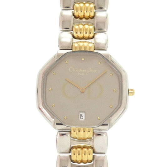 Dior Octagon 45.204 SS Silver Gold Quartz Watch
