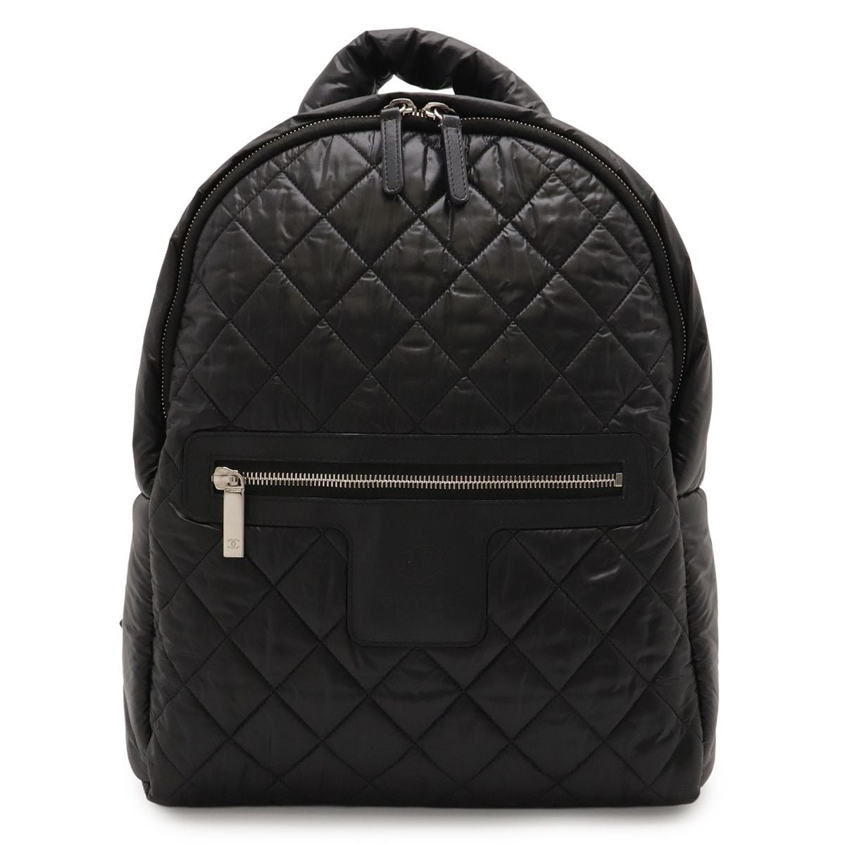 Chanel Coco Cocoon Backpack Quilted Nylon Leather Black